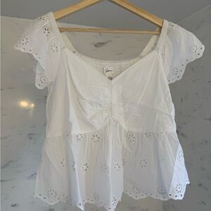 Japna White Eyelet Blouse
